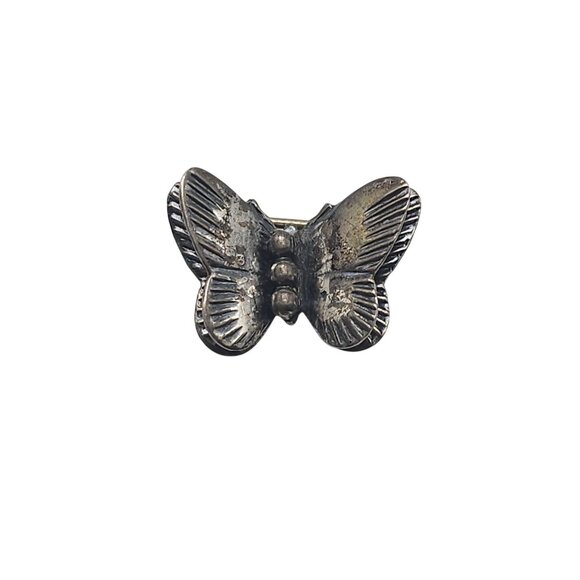 Vintage Sterling Silver Butterfly Brooch Pin .5 inch - Picture 1 of 4